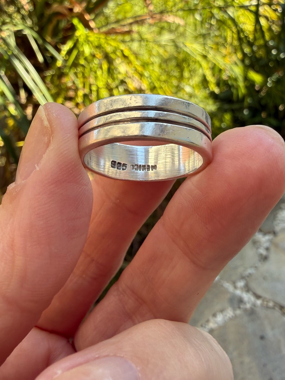 Vintage Sterling Silver Groove Band Ring
